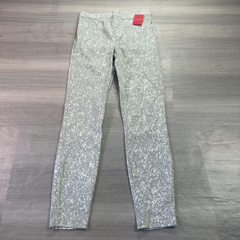 NEW Spanx Ankle Jean-ish Leggings Womens Small Gray Speckled Pull‎ On Shaping